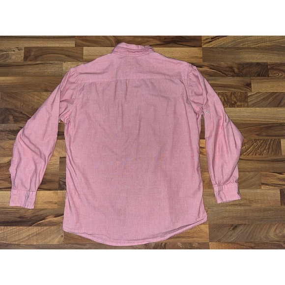 JF J Ferrar Modern Fit Sz XL Button Down Long Sleeve Dress Shirt Red Chambray - Picture 2 of 6